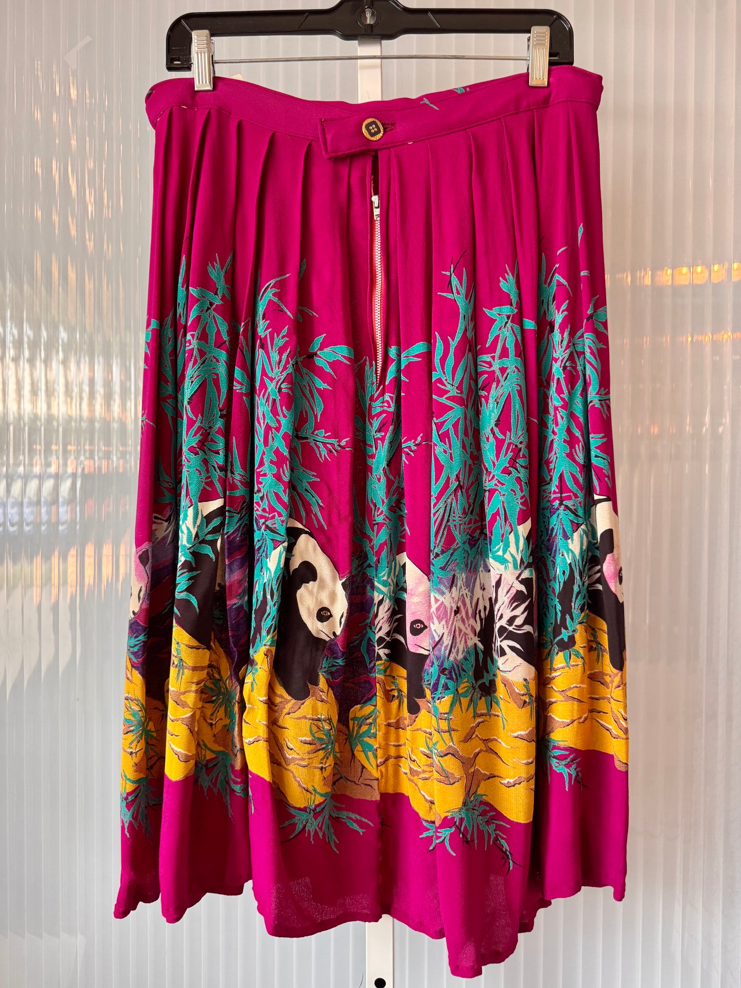 Fuchsia Bamboo Panda Skirt
