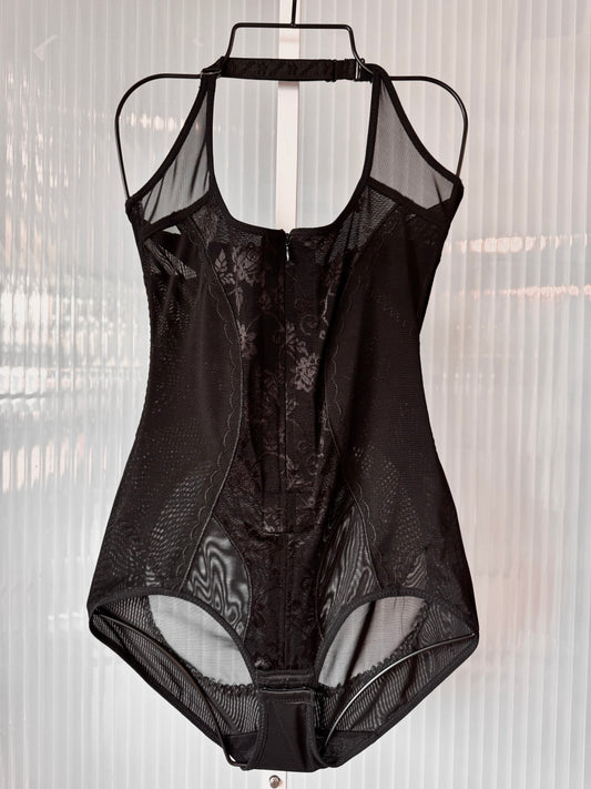 2010s Black Lace Shapewear Bodysuit