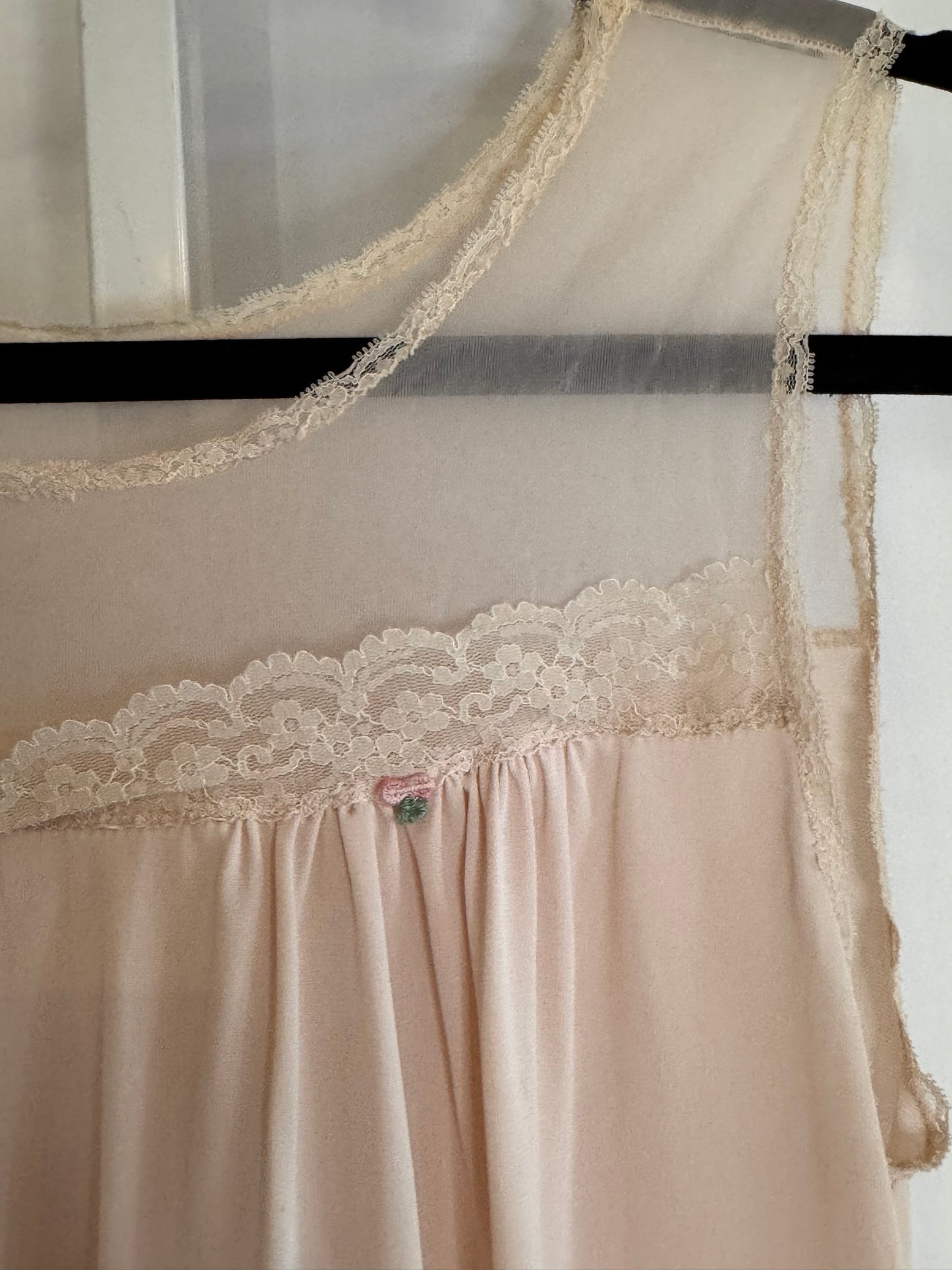 1960s Pink & Cream Pajama Top