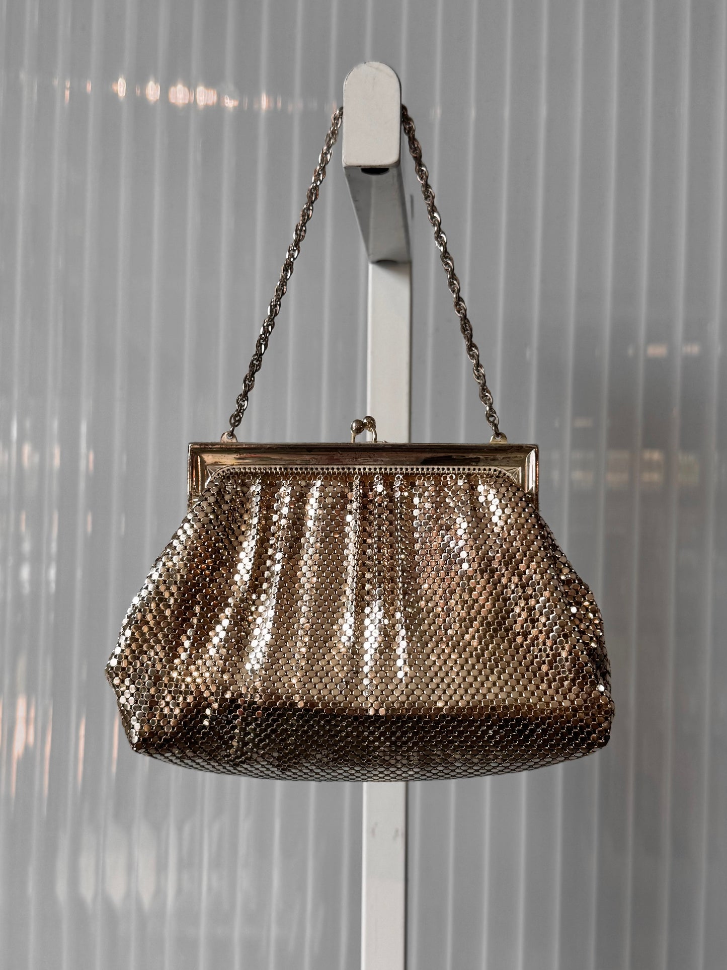 1940s Silver Mesh Clutch Purse