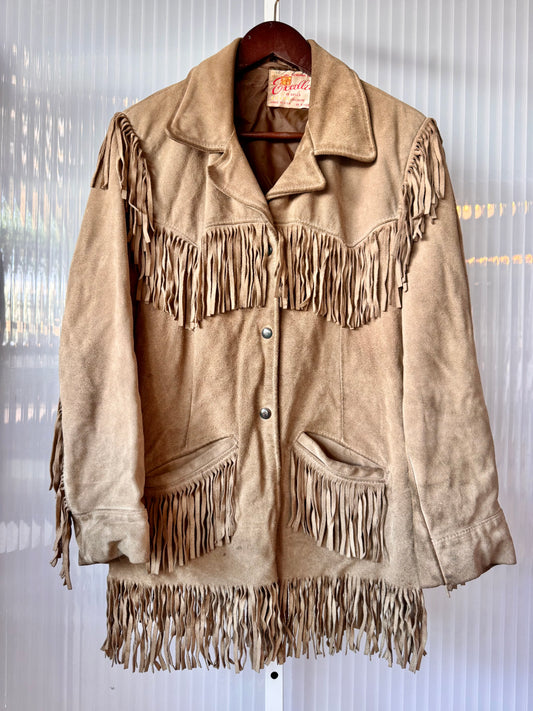 1960s Excelled Tan Suede Fringe Jacket