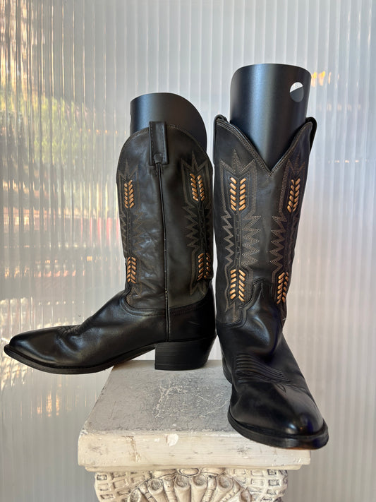 Dan Post 2-Tone Embroidery & Cording Boots size 11D
