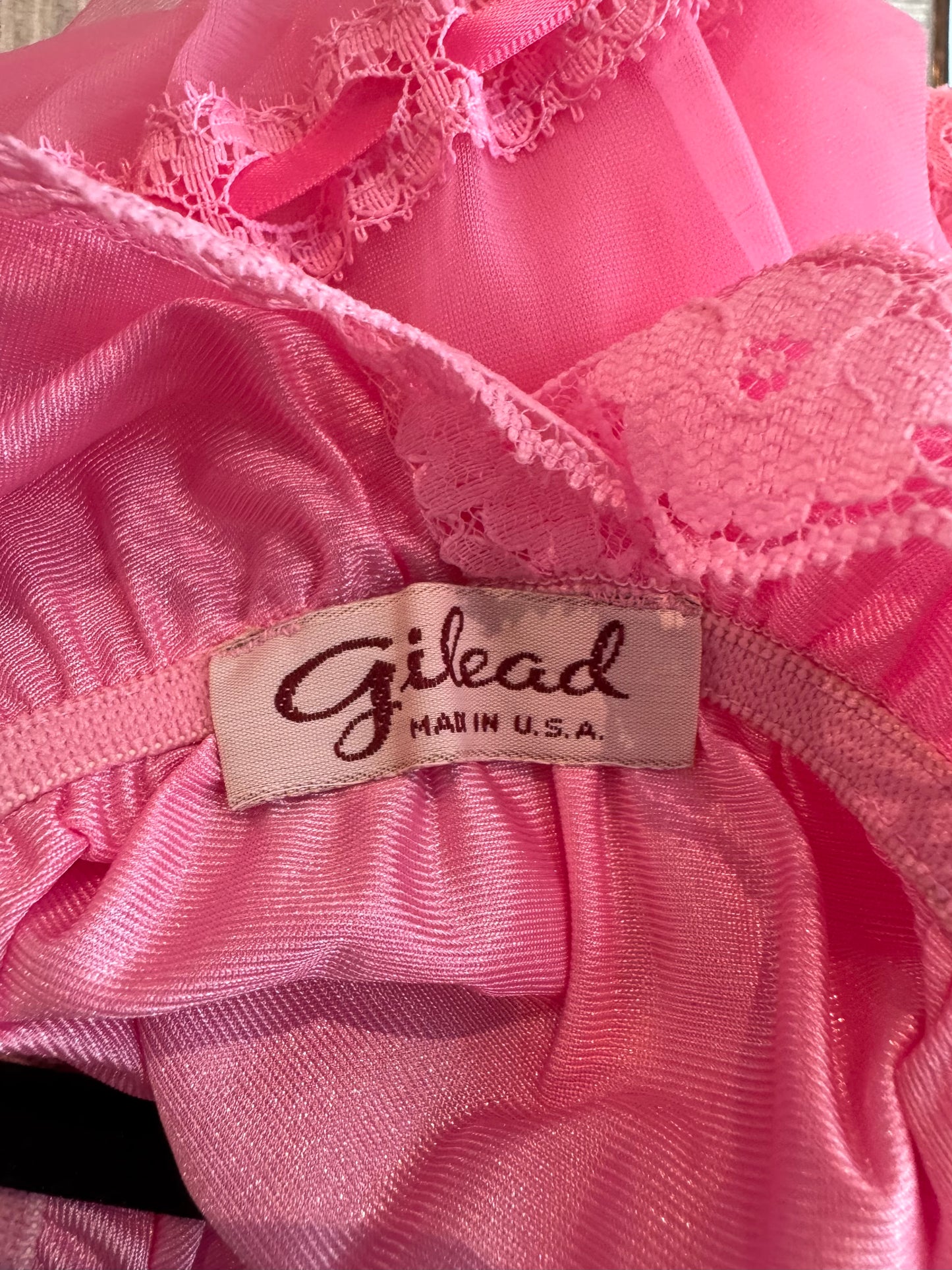 1970s Pink Peignoir Robe + Nightgown Set