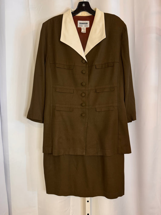 1980s does 1940s Dark Olive Suit Dress