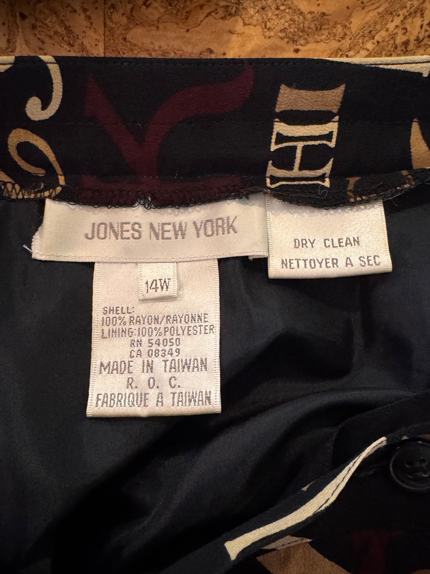 1990s Black & Brown Typeface Skirt