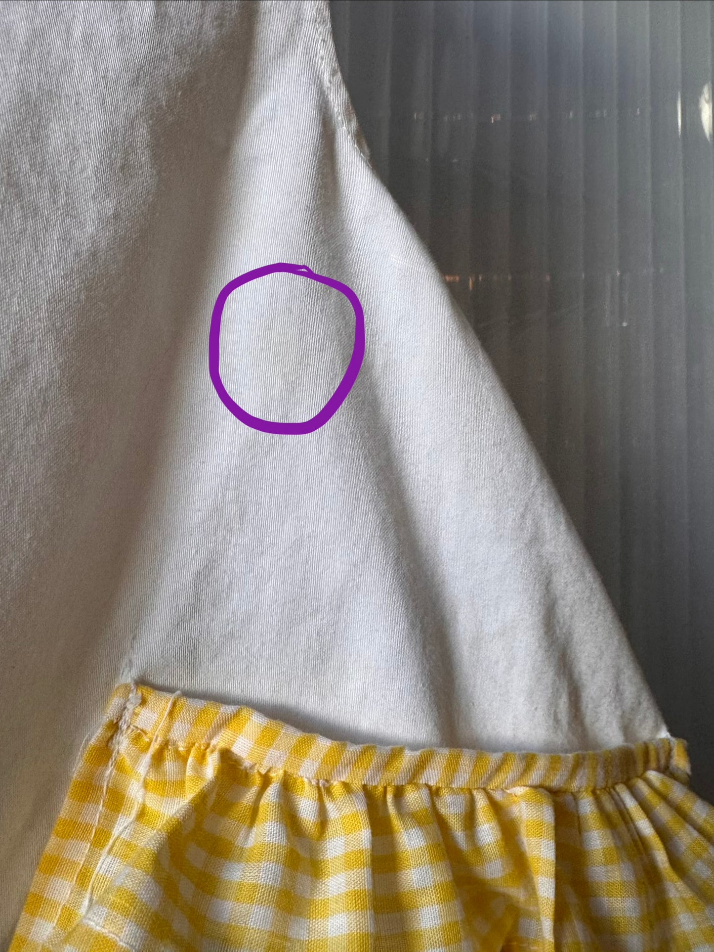White & Yellow Gingham Apron