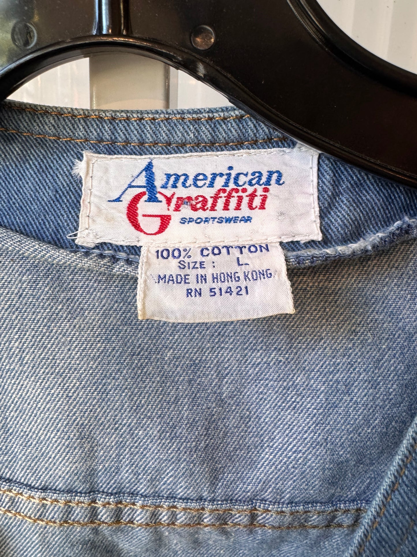 1970s Medium Wash Denim Vest
