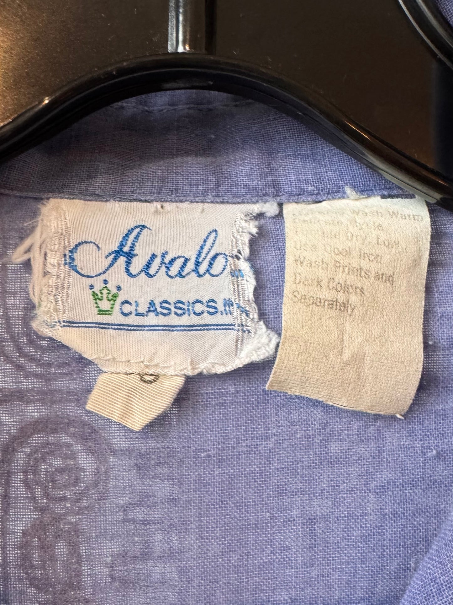 1950s / 60s Periwinkle Shirtwaist dress w/ Embroidery