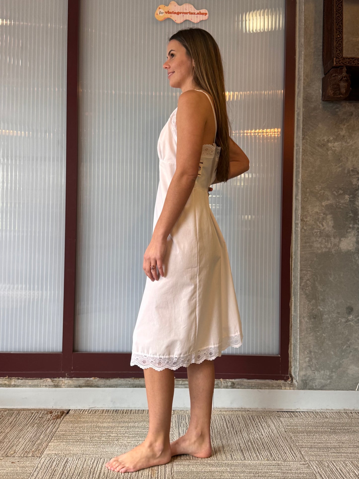 1960s Dixie Belle White Linen Slip