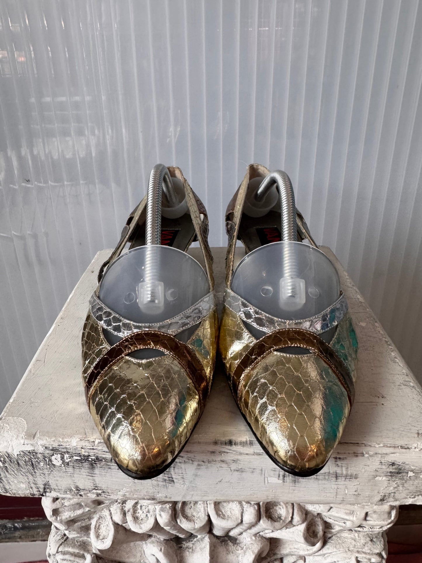 Vaneli Gold Block Heels