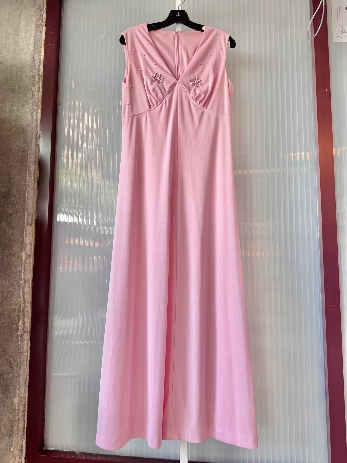 1960s Pink Gown with Sheer Shawl