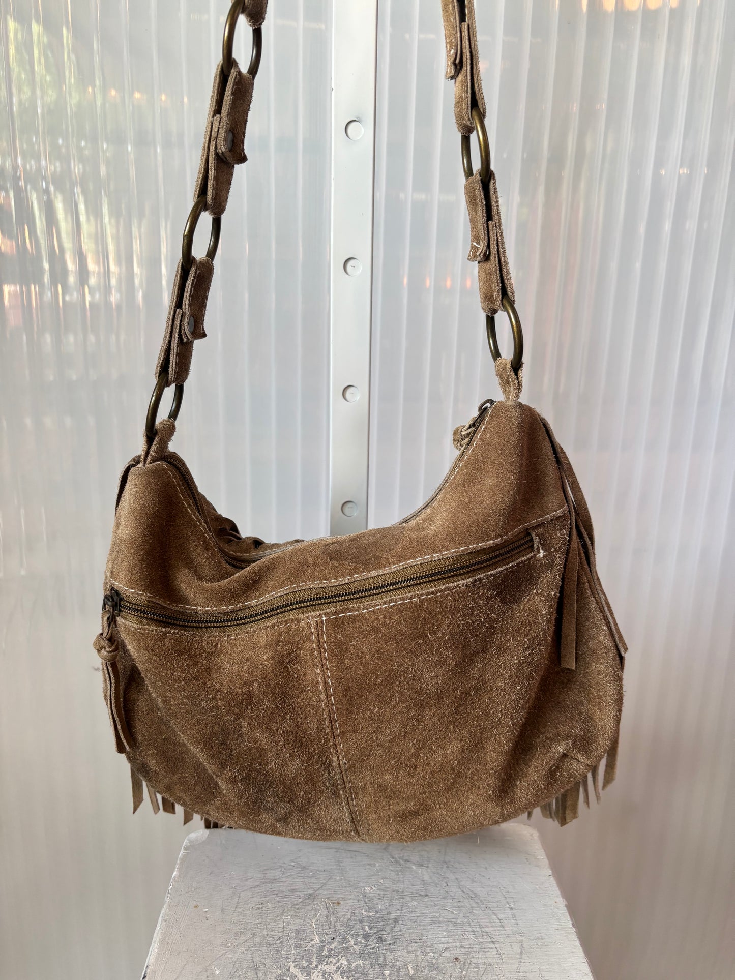 Brown 100% Suede Made in India Purse