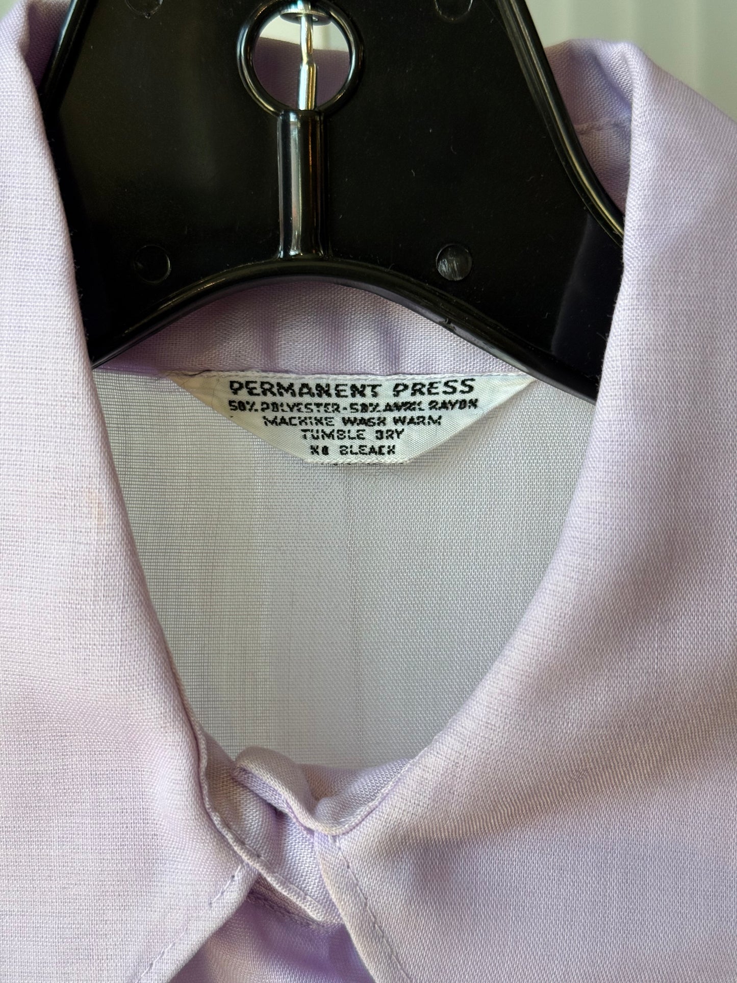 1970s Sheer Lavender Billow-Sleeve Button Up Blouse