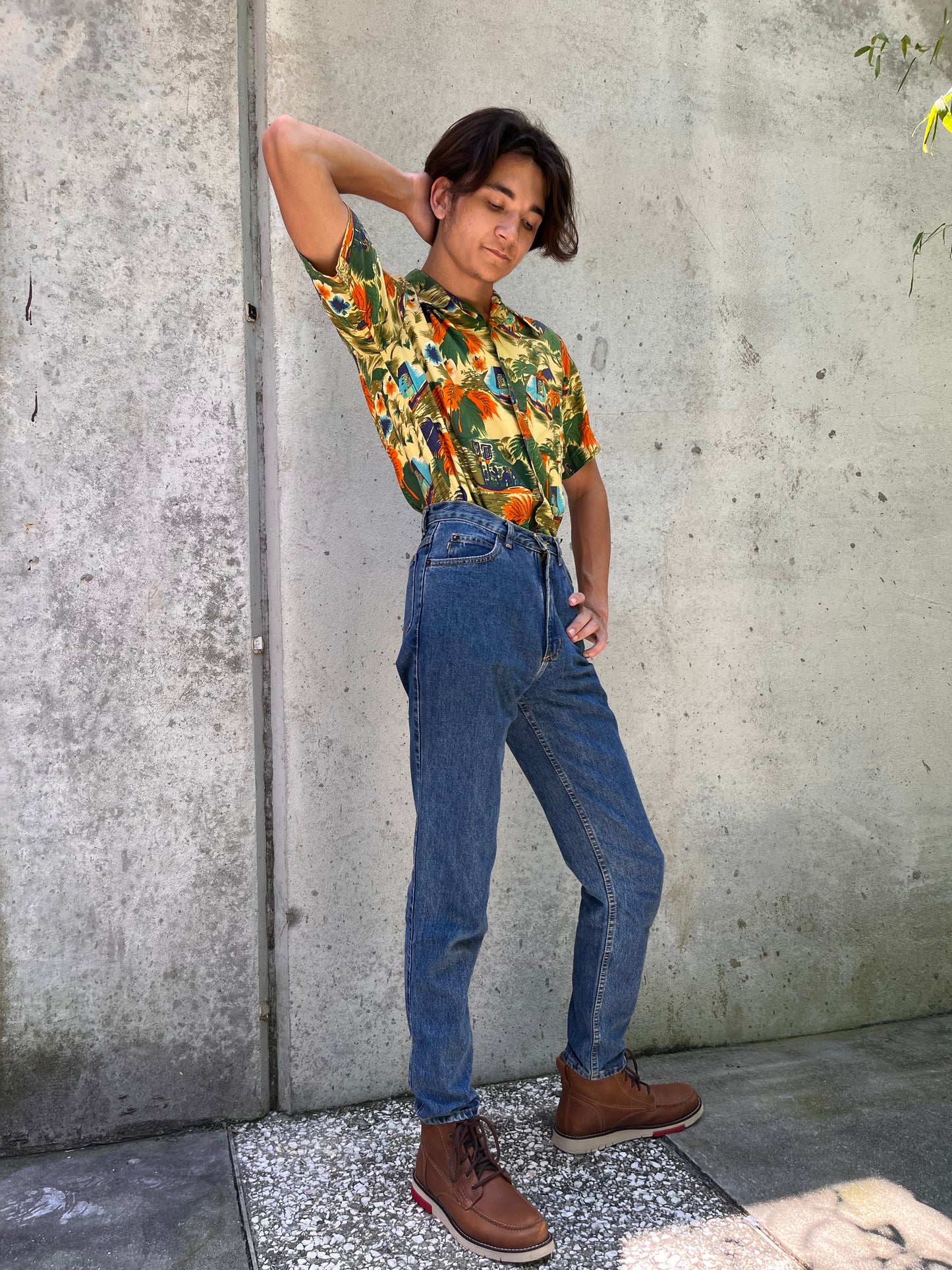 1990s Esprit Medium-Wash High-Waisted Taper Jeans