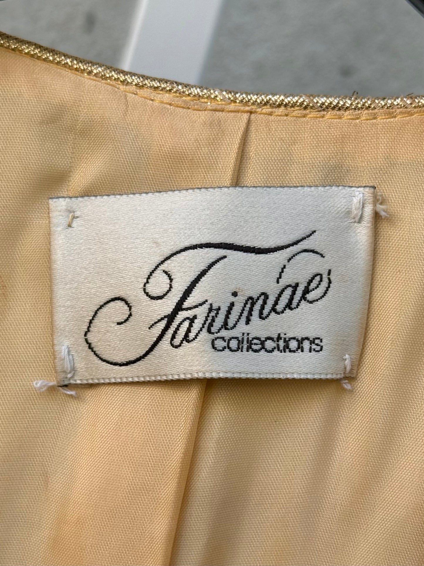 1980s Gold Crinkle Peplum Jacket