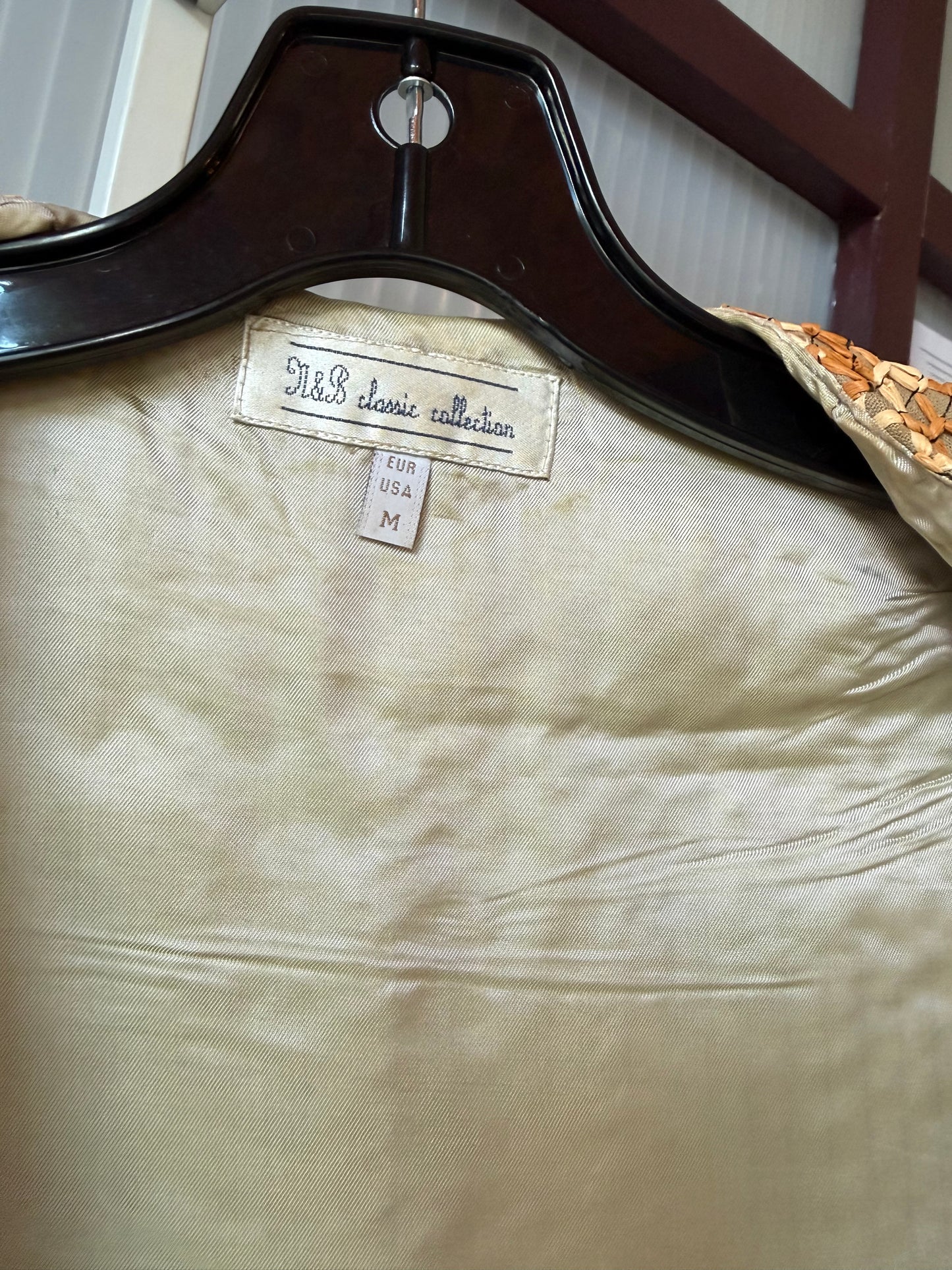 1970s Cream Raffia Basketweave Vest