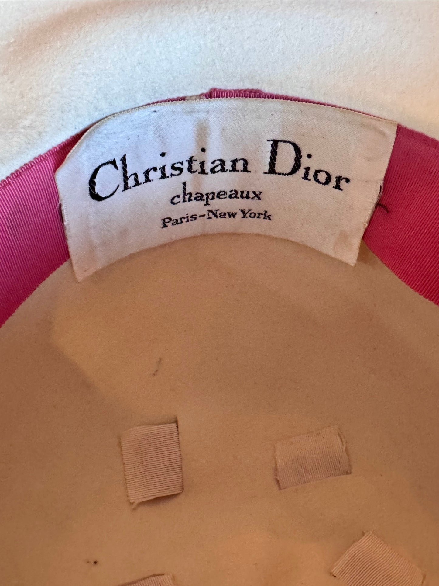 1960s Dior Cloche Hat with Pink & Green Swirls