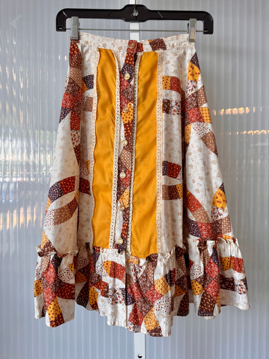 Autumn Quilt Print Skirt