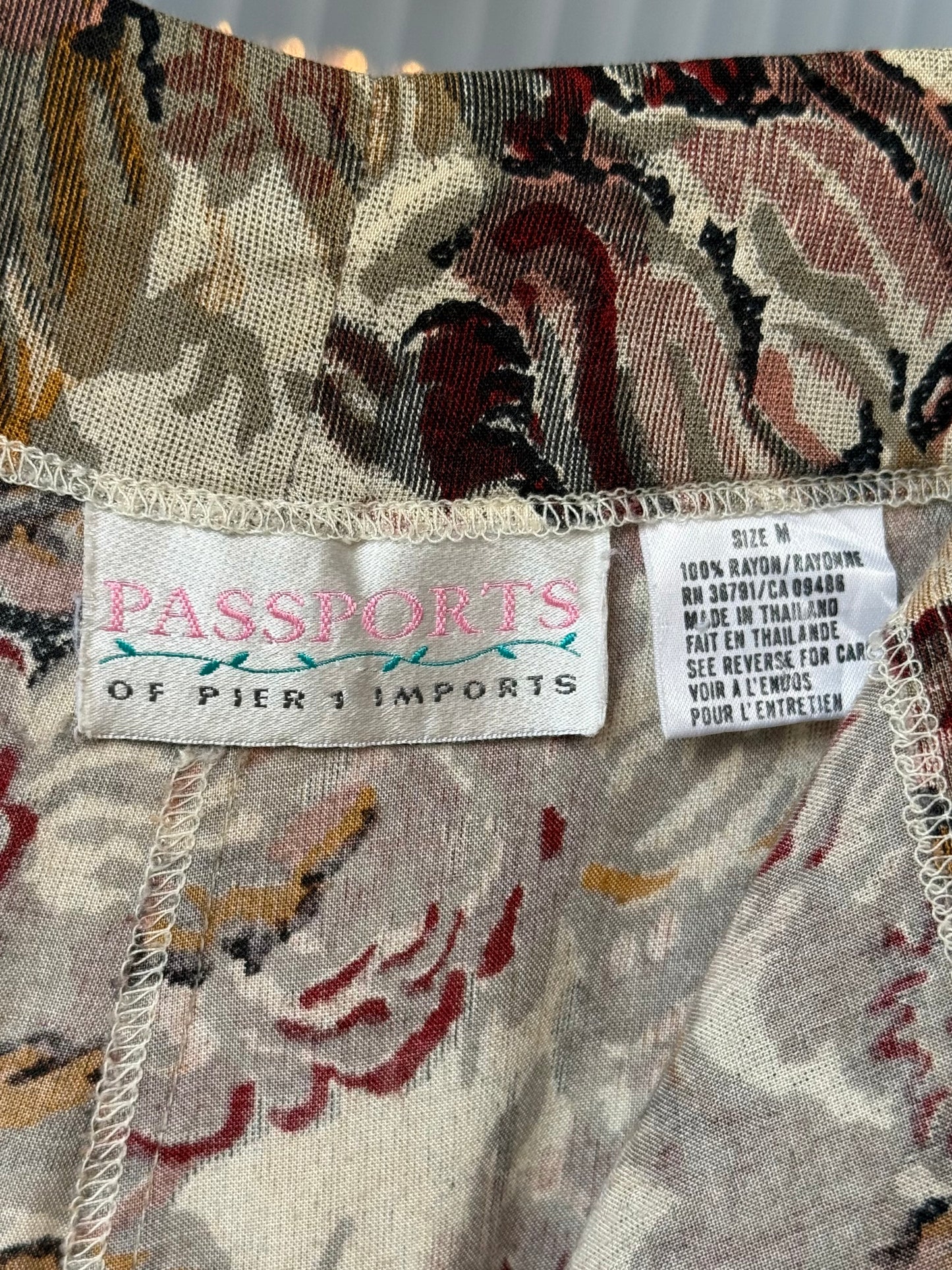 1980s Floral Print Pants