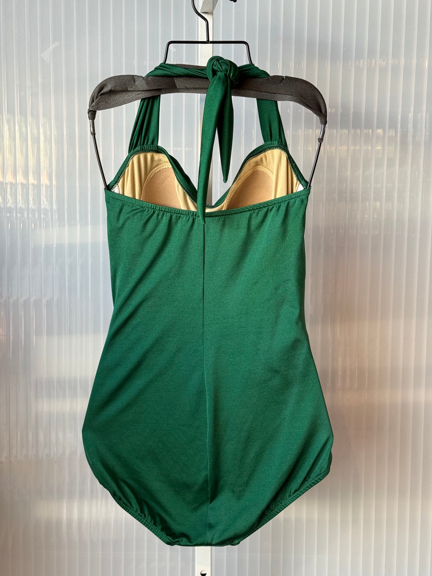 1990s-Does 1940s Esther Williams Emerald One-Piece Swimsuit