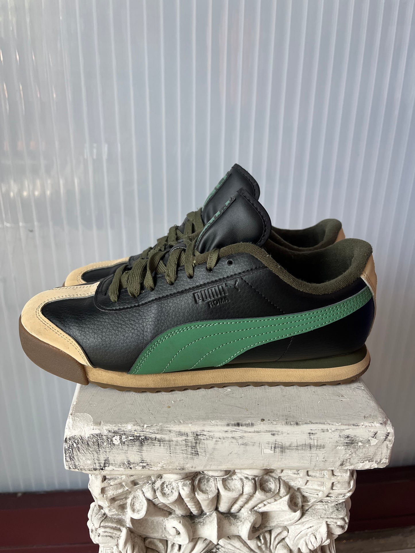 Puma Roma 70s Black/Psych Green Sneakers
