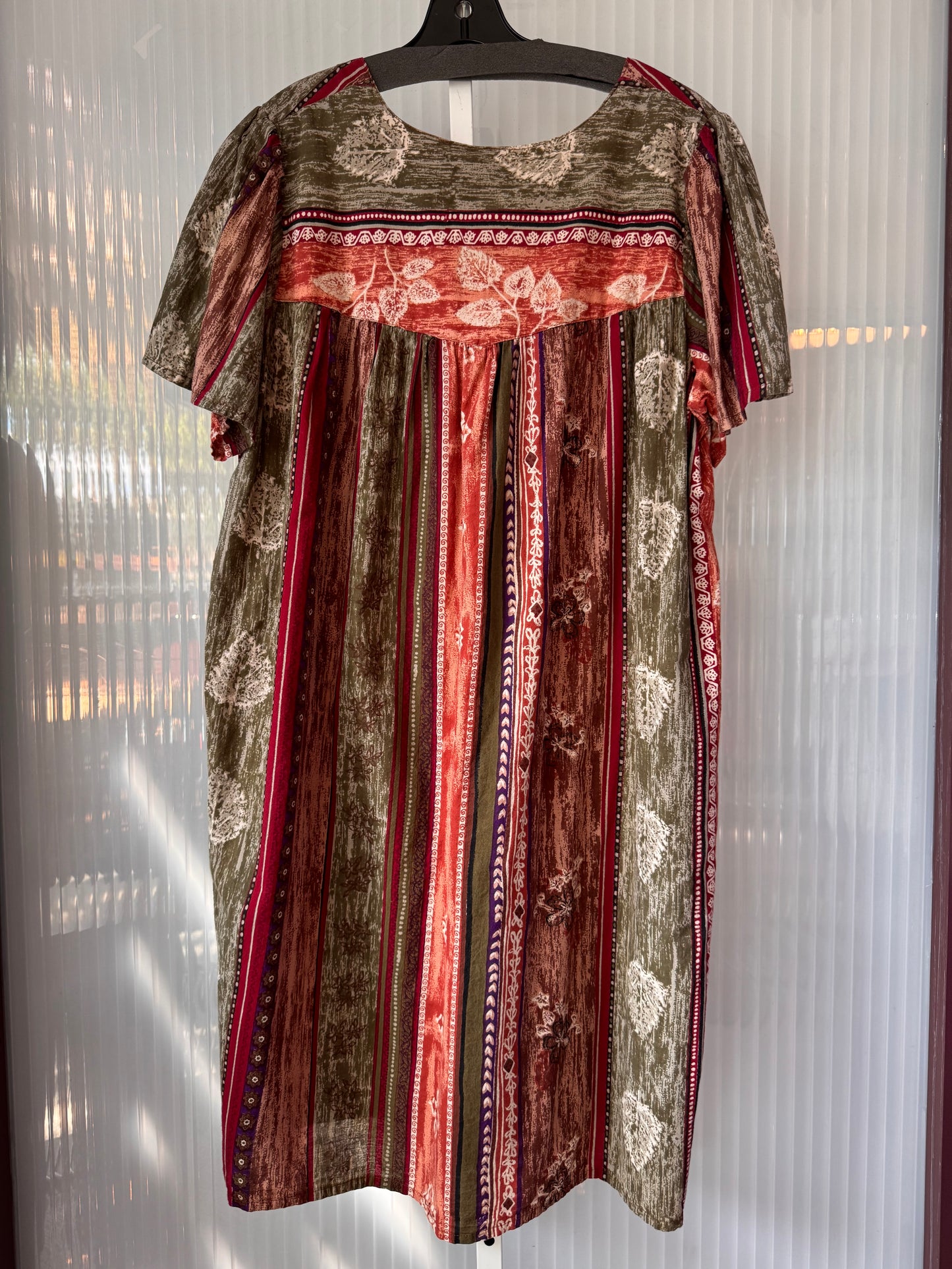 Green & Orange Earth Toned Mumu Dress