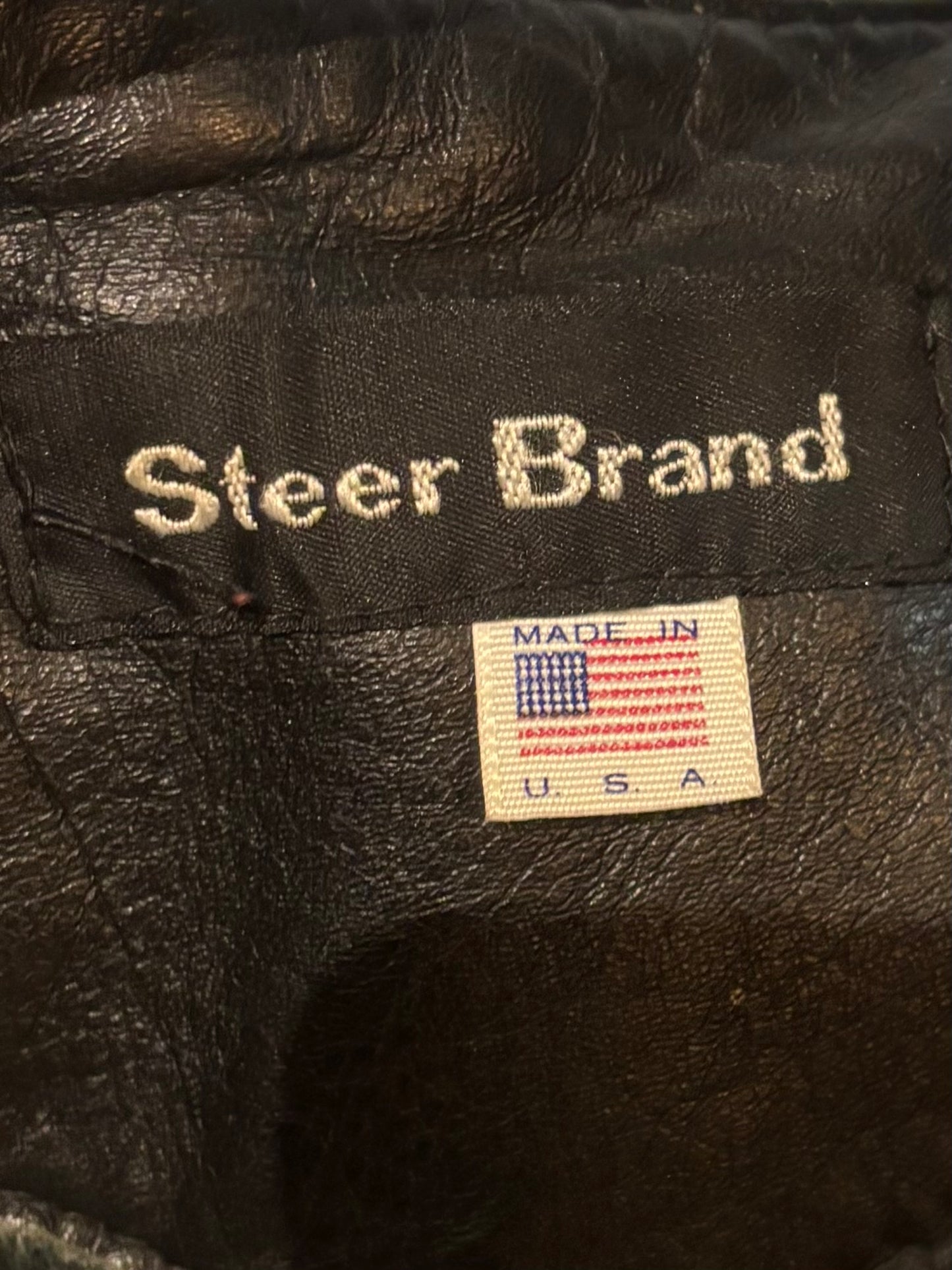 1970s Steer Brand Black Leather Chaps