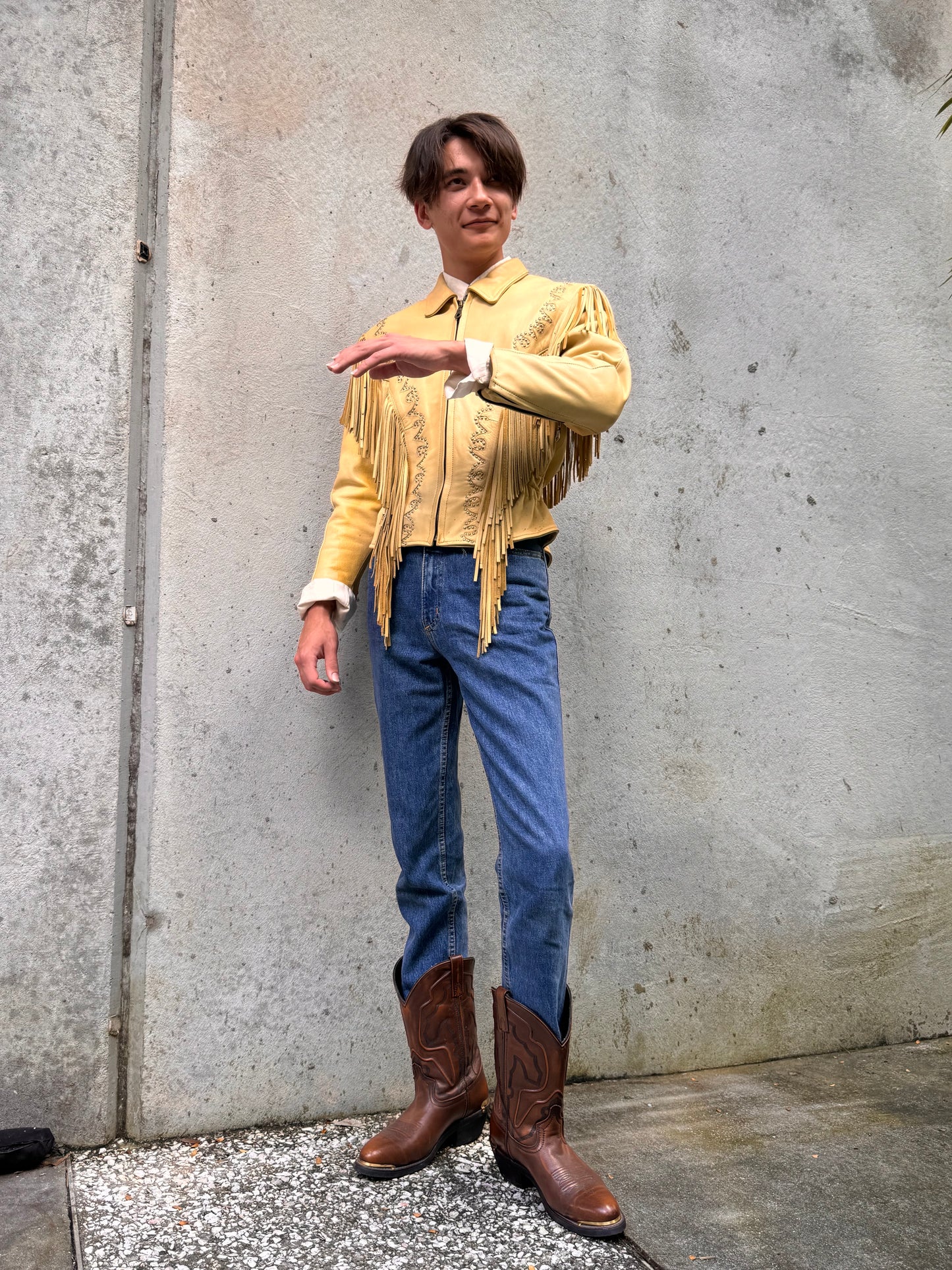 Y2K Vance Leathers Fringe Leather Jacket