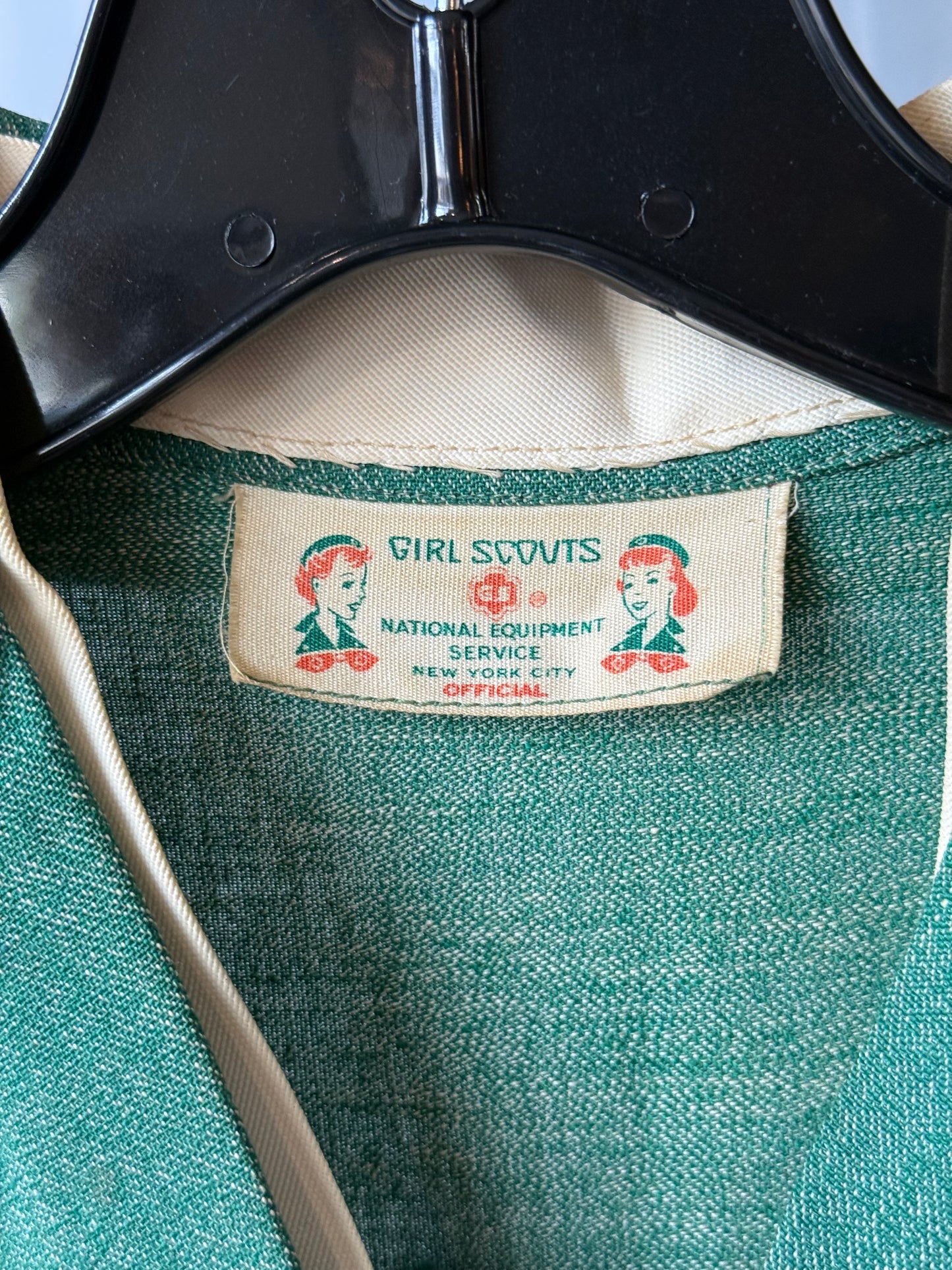 1950s Green Girl Scout Dress w/ Pin