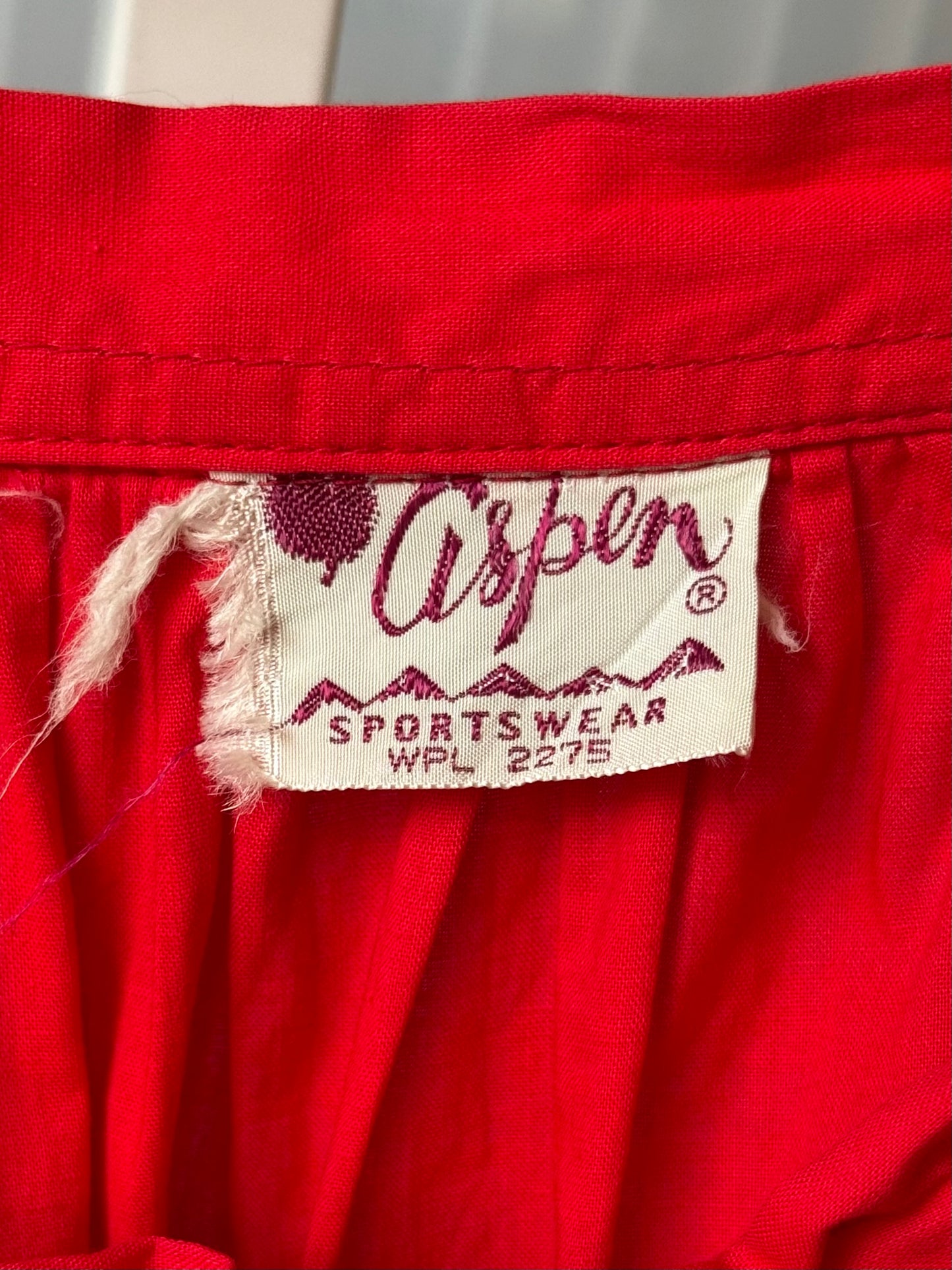 1960s Red Pleated Rik-Rac Skirt