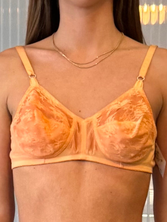 1960s Vanity Fair Orange Lace Bra