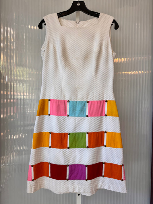 1960s Color-Blocked White Dress