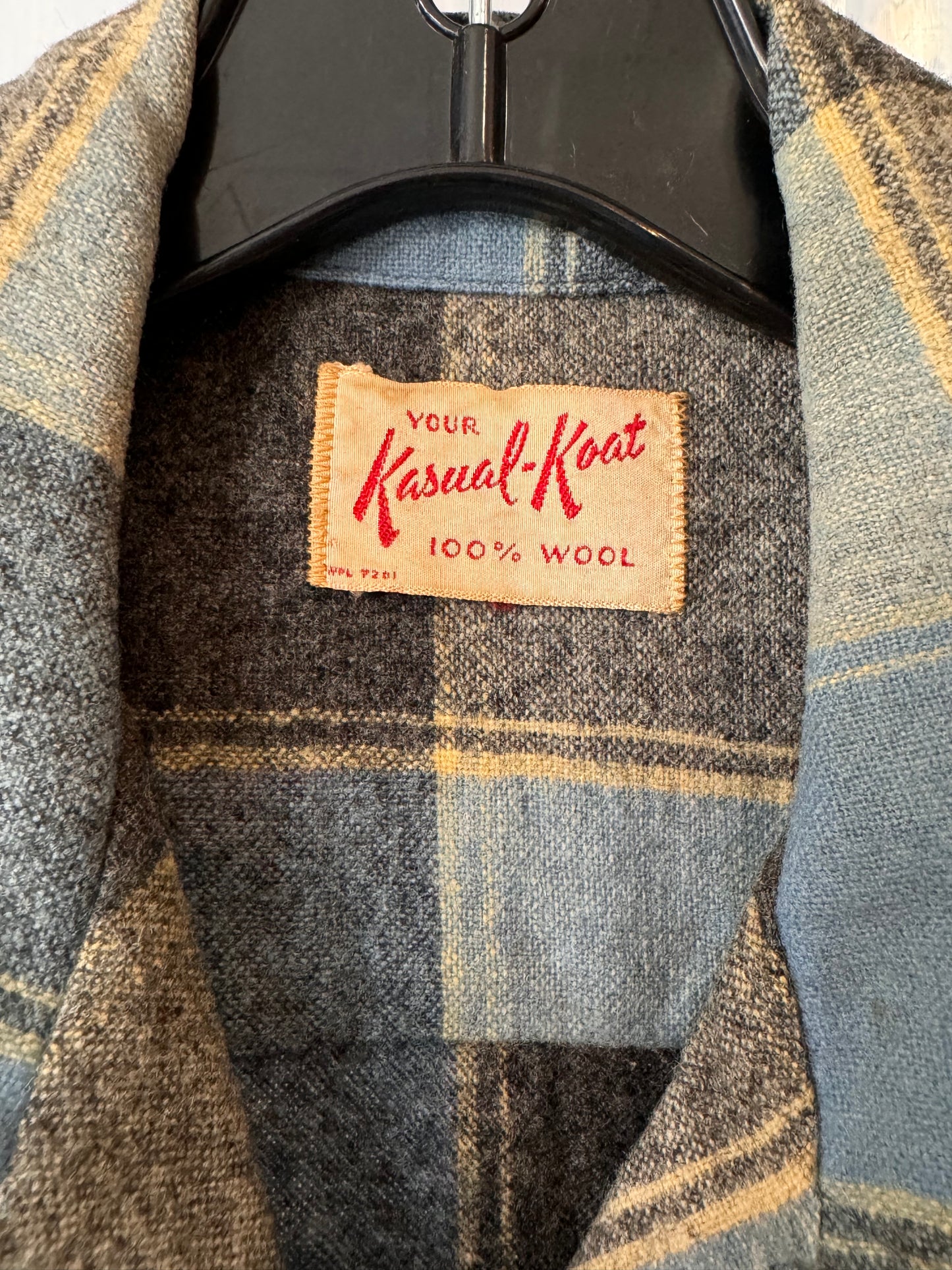 1950s Kasual Koat Blue Plaid Shacket