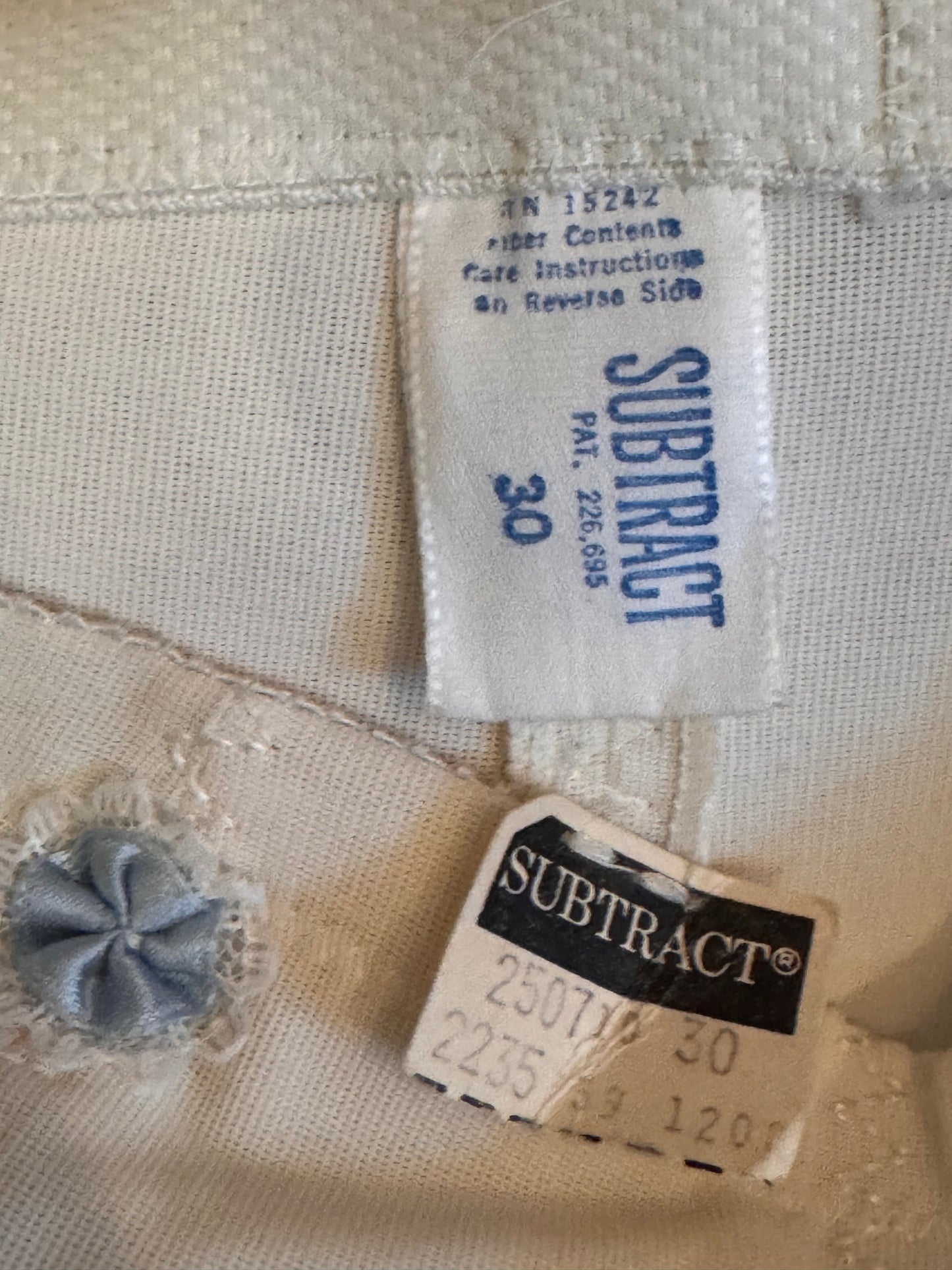 1960s Subtract White Shapewear Pants