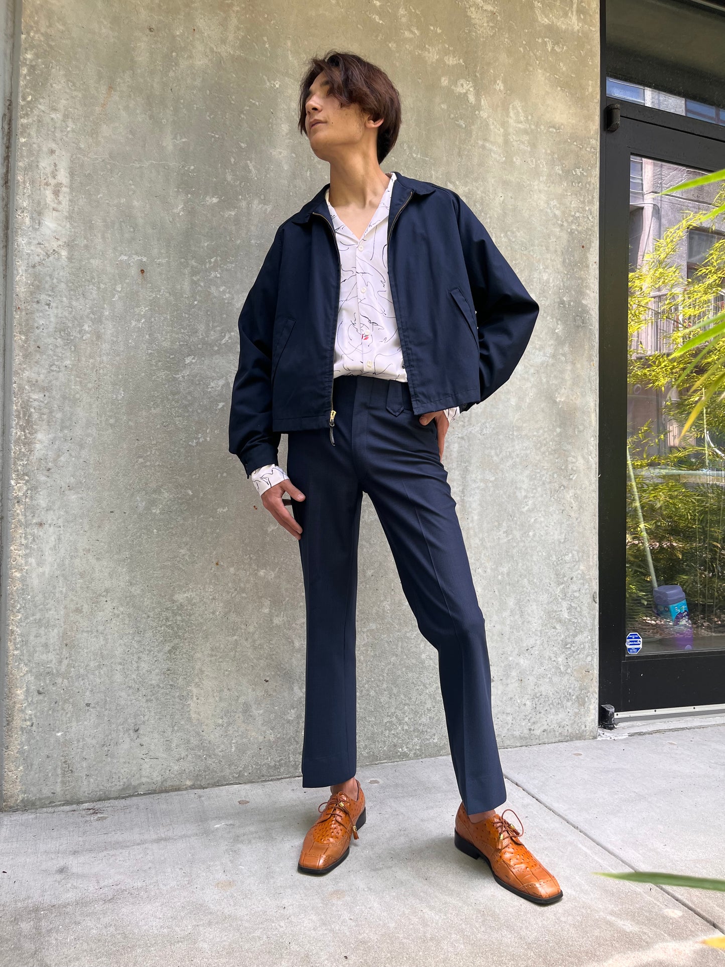 1970s Tregus Westwear Navy Blue Leisure-suit Trousers