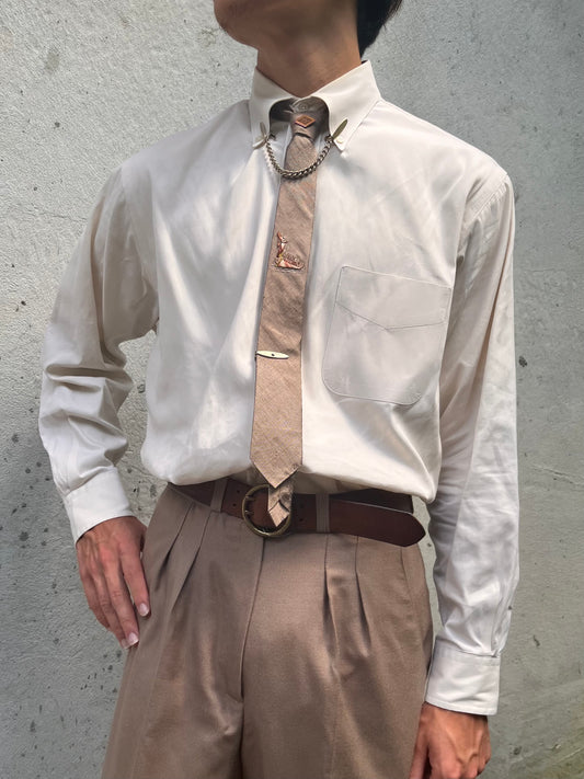 1980s Meeting Street Off-white Cotton Button-up