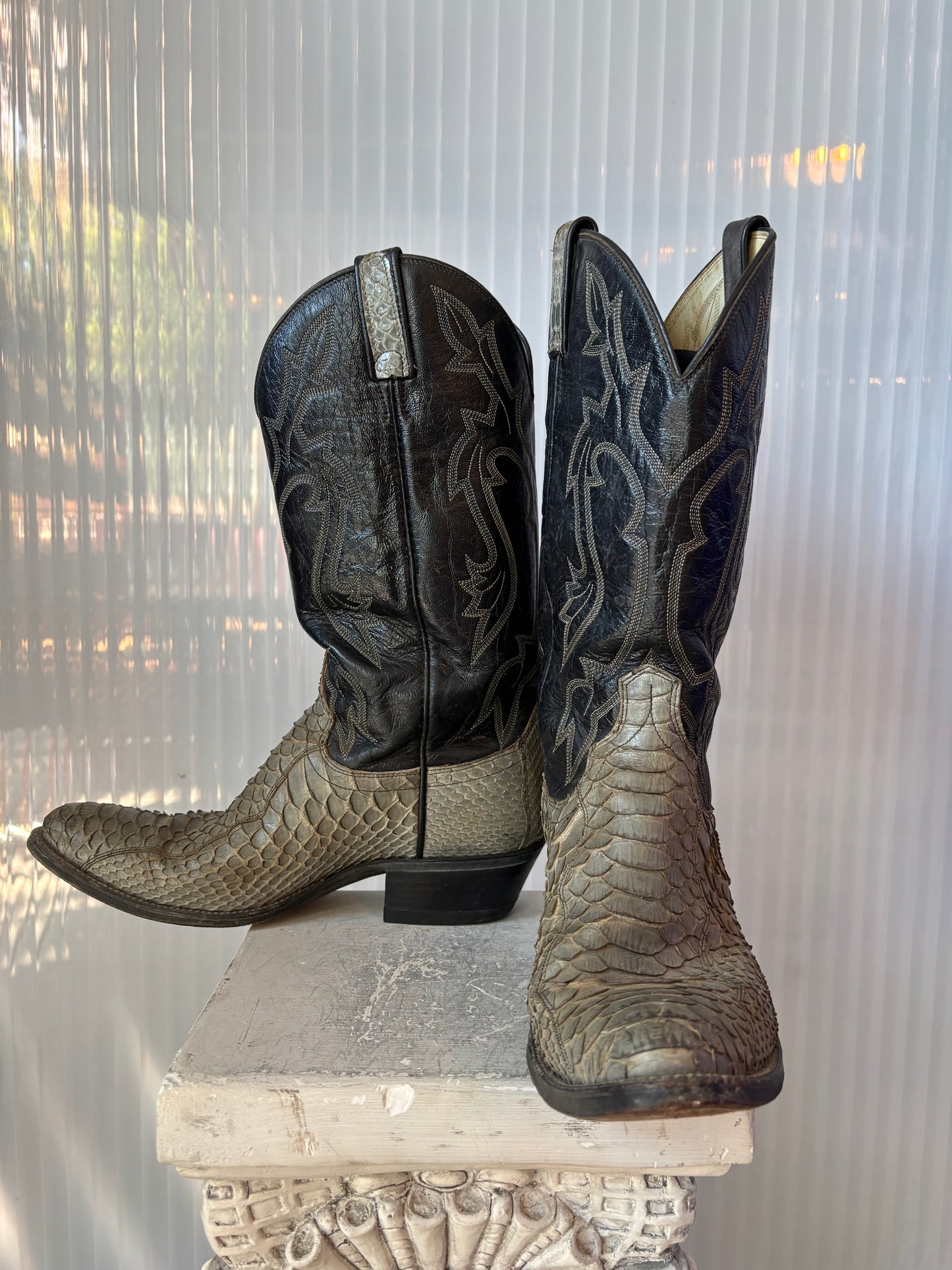 Dan Post 2-Tone Snakeskin Cowboy Boot 10D