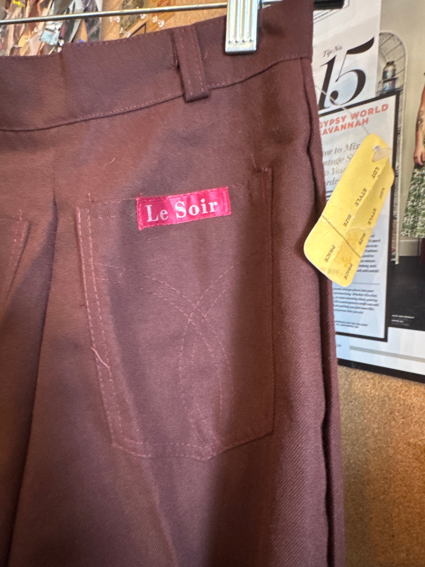 1970s Le Soir Brick Red Pants