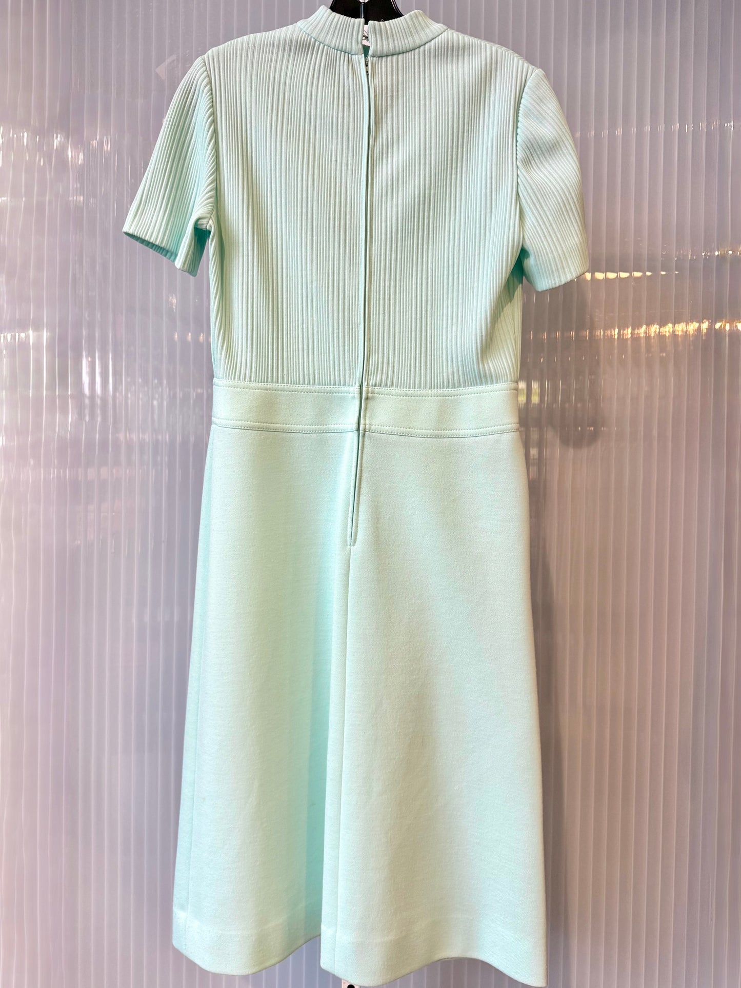 1970s Minty Blue Dress & Jacket Set