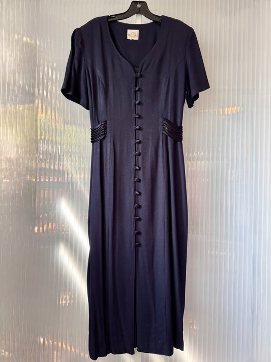 1980s does 40s Navy Blue Dress