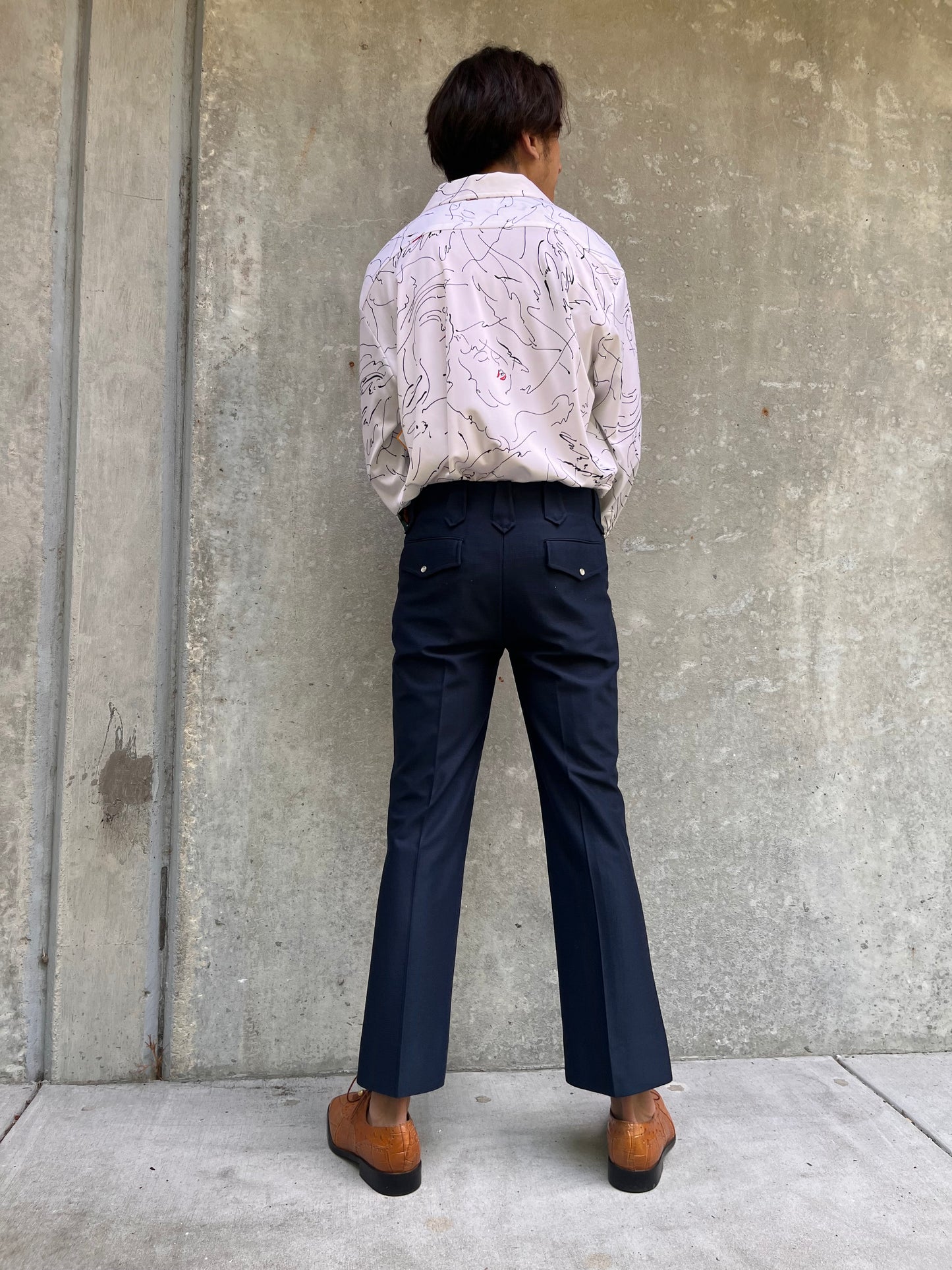1970s Tregus Westwear Navy Blue Leisure-suit Trousers