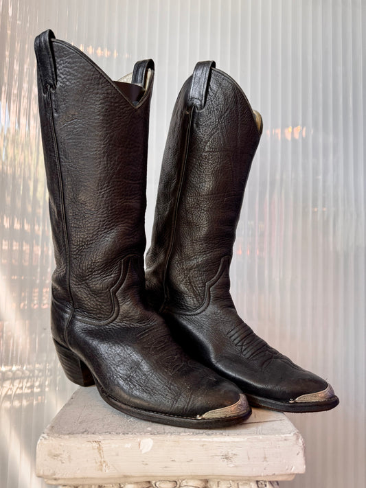 Larry Mahan Black Leather Boots