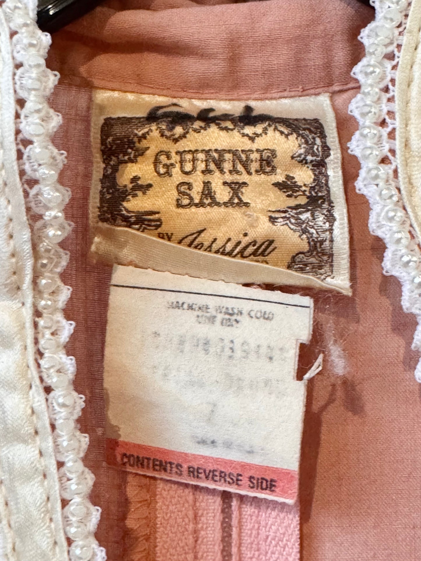 1970s Gunne Sax Pink Prairie Dress