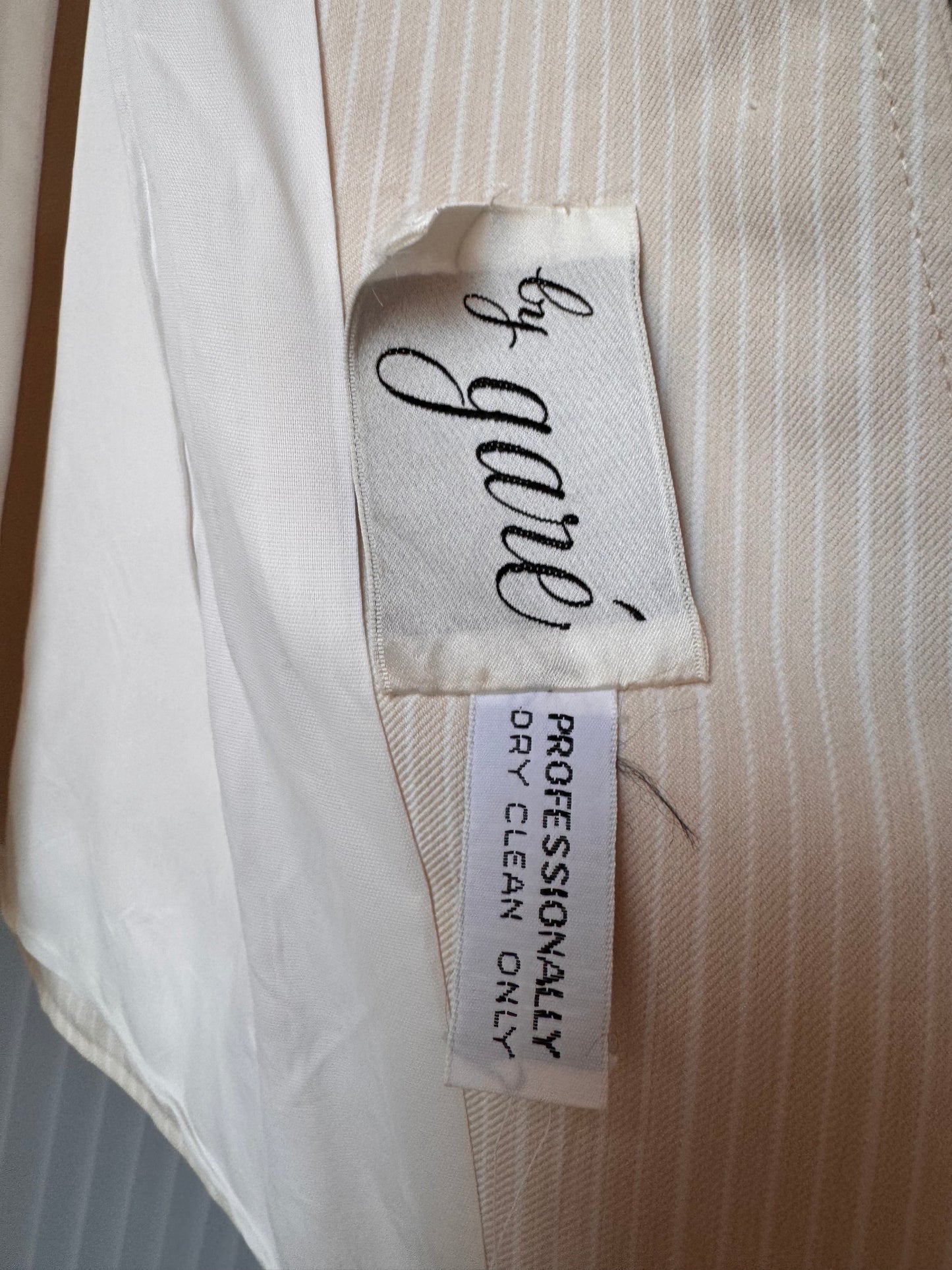 1970s Cream & White Pinstripe Jumpsuit & Blazer Set