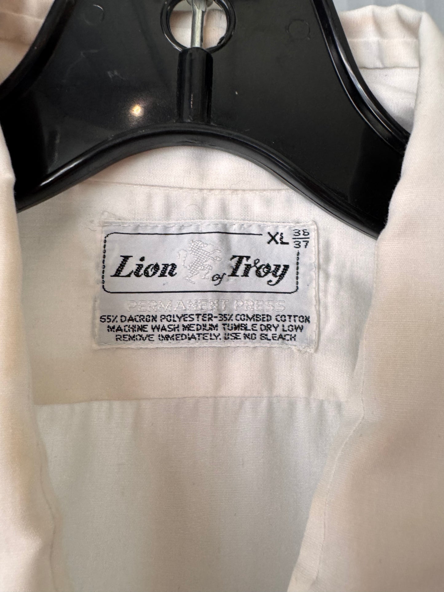 1970s White Formal Shirt with Black Trim Ruffles