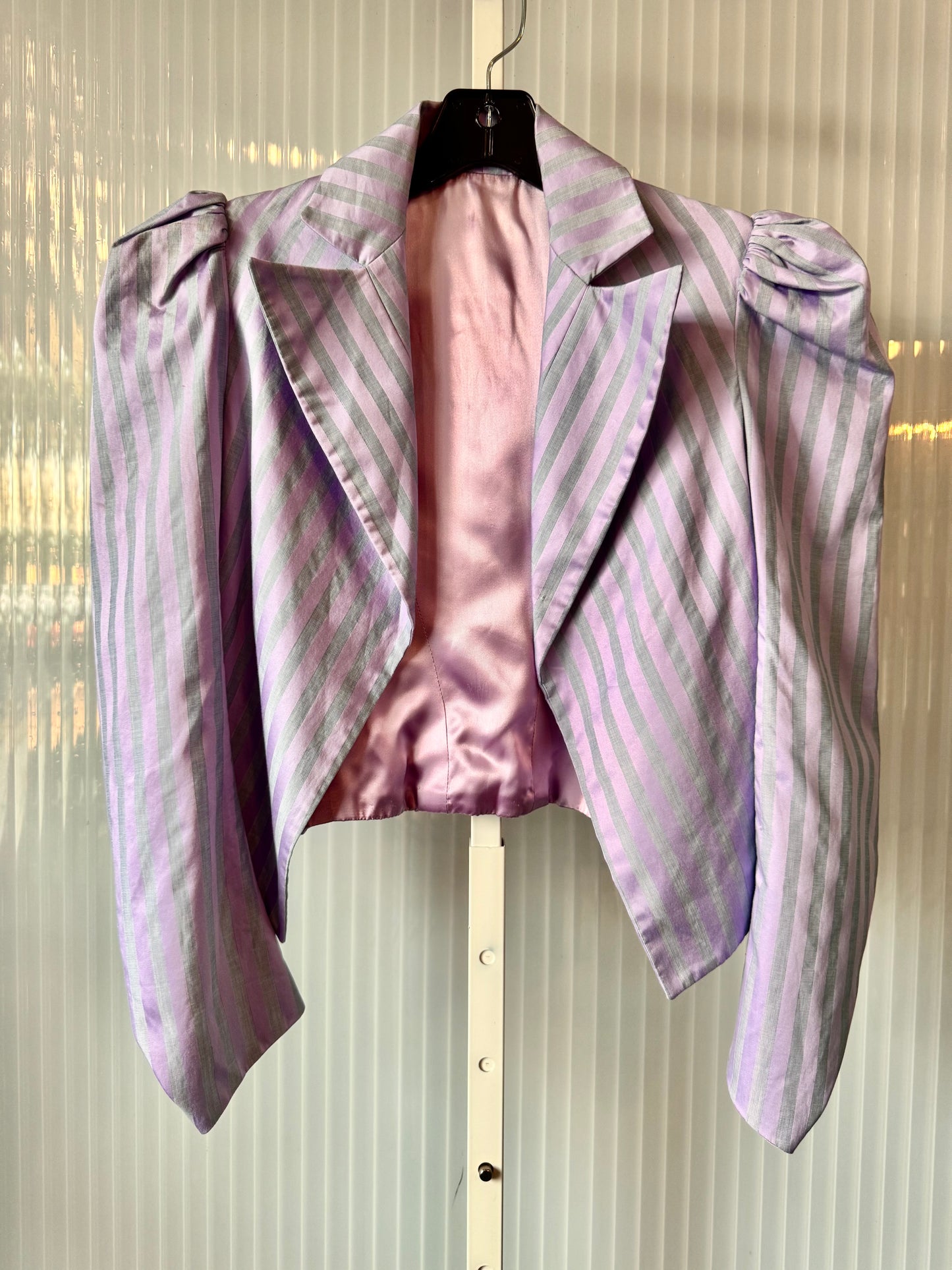 Victorian-Inspired Purple & Gray Pinstripe Jacket