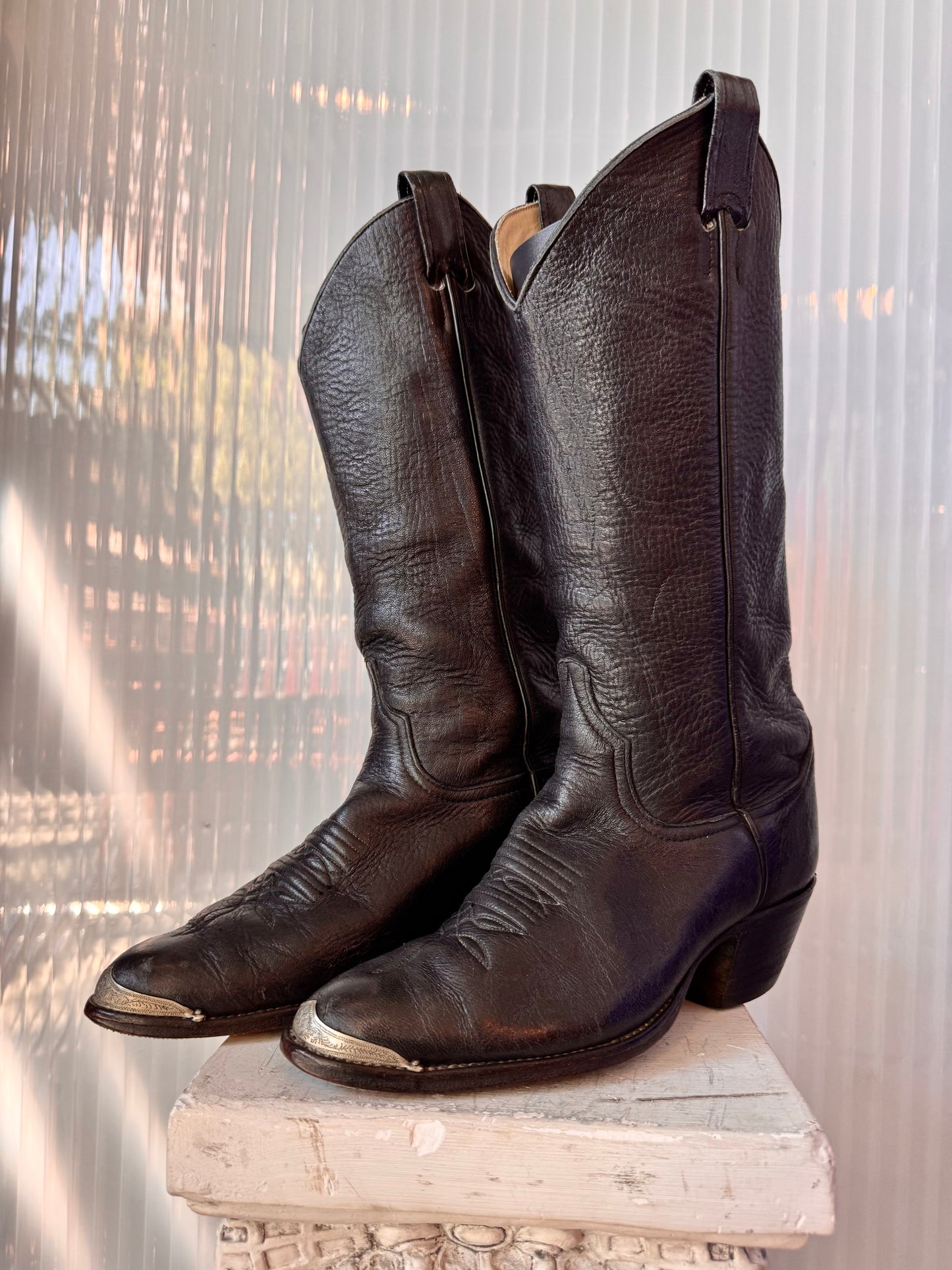 Larry Mahan Black Leather Boots
