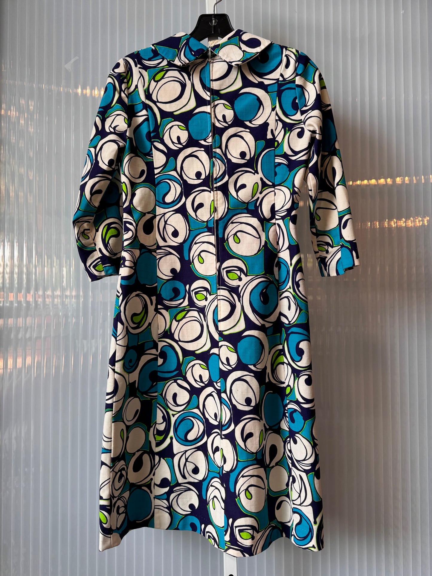 1960s Blue & White Mod Style Dress