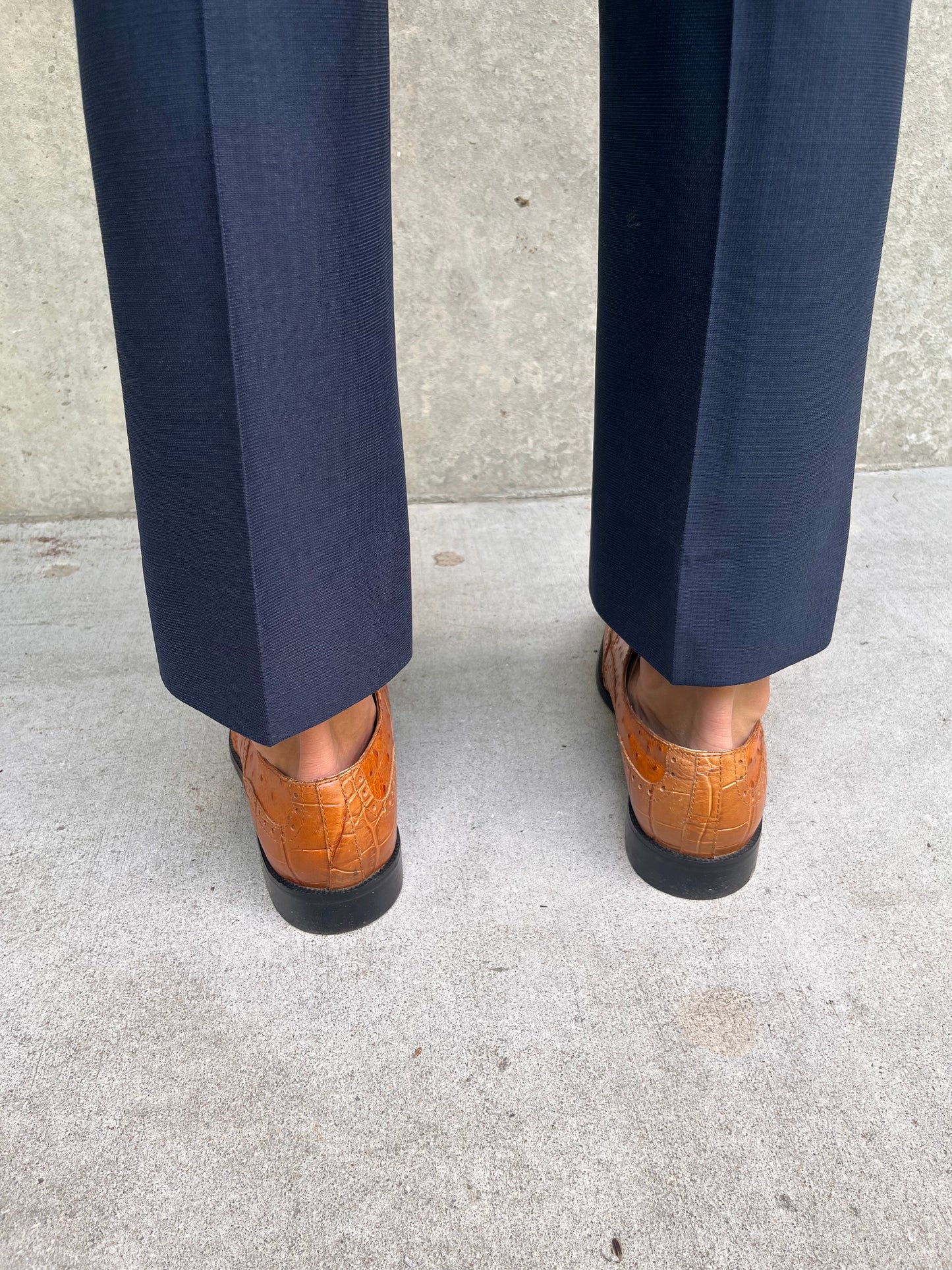 Georgio Brutini Brown Ostrich Leather Dress Shoes