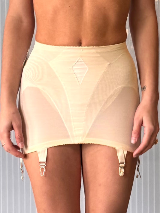 1940s Formfit Rogers Cream Garter Girdle